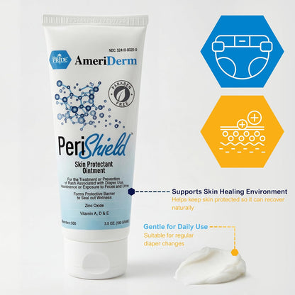 MED PRIDE Baby Diaper Rash Cream – Zinc Oxide Skin Protectant Ointment, 3.5 oz – Paraben-Free, Vitamins A D E, Moisturizing & Soothing Baby Butt Cream for Diaper Rash Relief & Prevention
