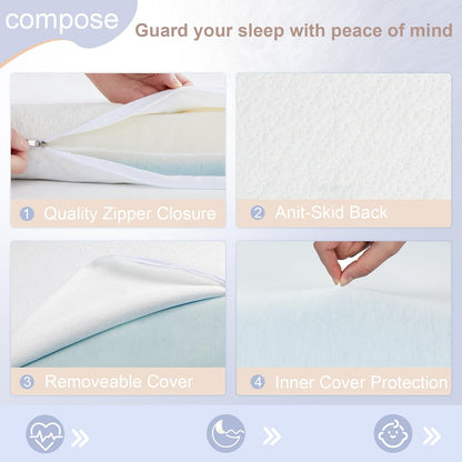 NeoBorn Baby Bassinet Mattress Pad, 30" x 18" Dual Sided Comfort Gel Memory Foam Mattress with Removable Soft Tencel Cover Fit for Halo Bassinest Swivel/Flex/Glide/Premiere/Luxe Series Sleeper