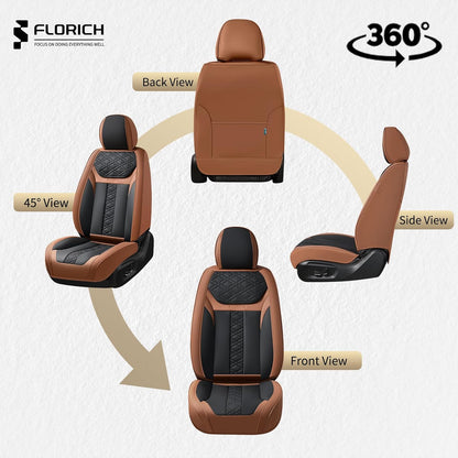 FLORICH Car Seat Covers Full Set, Automotive Seat Covers, Black Car Seat Cover, Waterproof Seat Protectors Universal fit for Car Truck Van SUV - Black