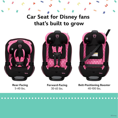 Disney Grow and Go Convertible Car Seat, Rear Facing 5-40 pounds, Forward Facing 30-65 pounds, Booster 40-100 lbs, Convert from Infant to Toddler, Mickey Sprinkle