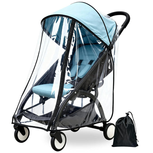 Lusinus Stroller Rain Cover – Thick EVA Waterproof Windproof Canopy Compatible with YOYO – Breathable with Side Vents – Includes Oxford Waterproof Drawstring Bag – Baby Stroller Accessory