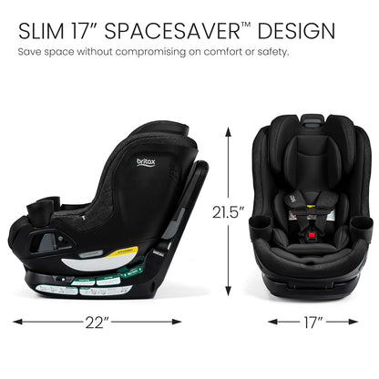 Britax Galaxy360 Slim Rotating Convertible Car Seat with SwivelSmooth Steel Ring – Teak