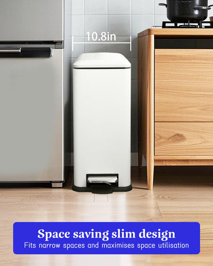 Diaper Pail, Airtight Odor Control Baby Diaper Bin with Childproof Lock, Stainless Steel Garbage Pail with lid, 15 Liter/ 4 Gallon Compact Nursery Trash Can with Removal Inner Liner, Blue