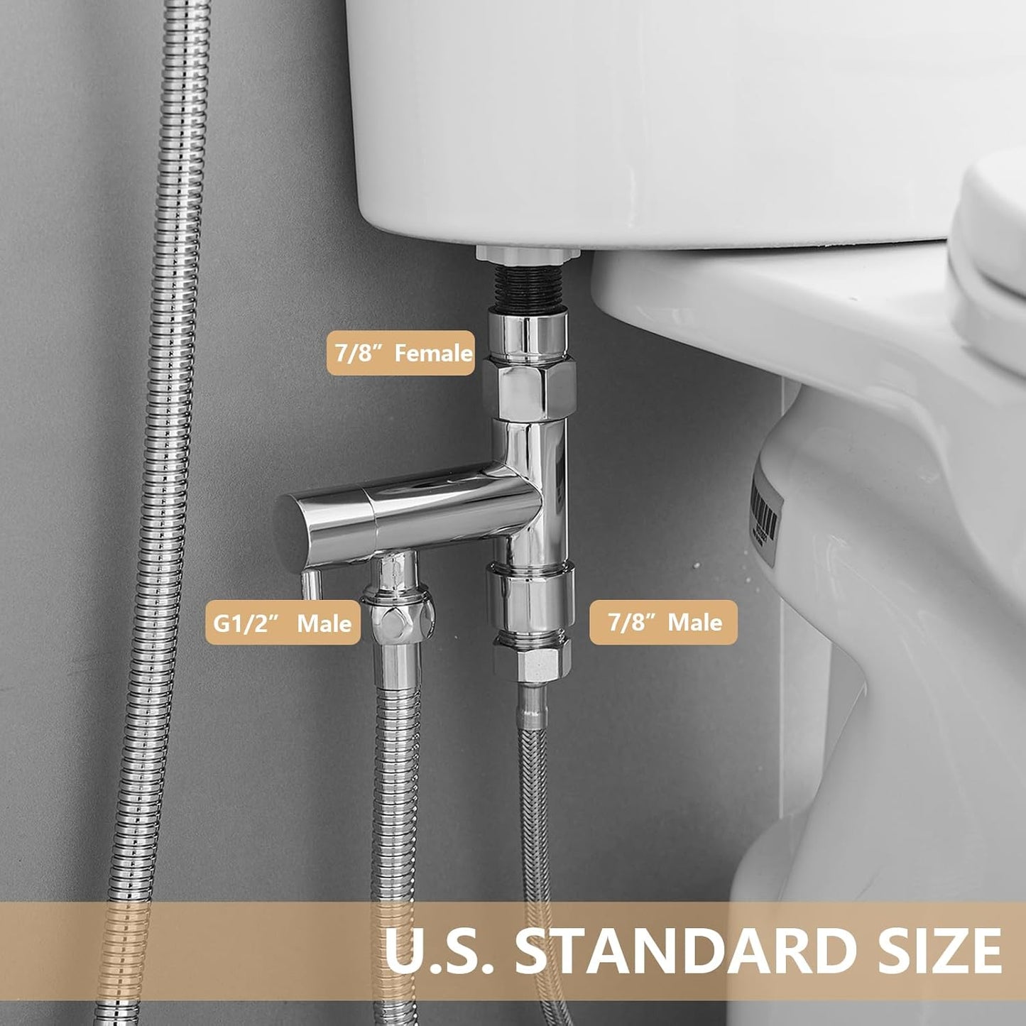Handheld Bidet Sprayer for Toilet, All Brass Bathroom Toilet Sprayer Bidet Attachment Set, Baby Cloth Diaper Spraying Kit for Pet Bathing and Feminine Care, Brushed Nickel