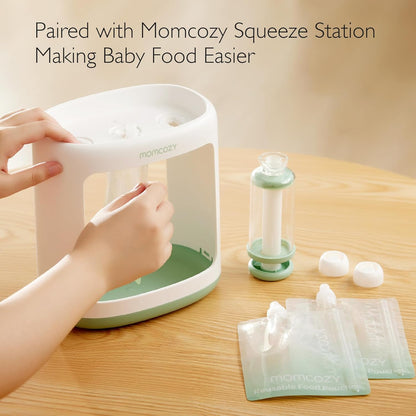 Momcozy Reusable Baby Food Pouches for Toddlers,BPA Free Plastic,Food Safe,Freezer Safe,Refillable for Applesauce Yogurt & Puree Squeeze Pouch,10 packs,5oz