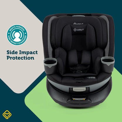 Safety 1ˢᵗ® Turn and Go 360° Rotating All-in-One Convertible Car Seat, Black Beauty