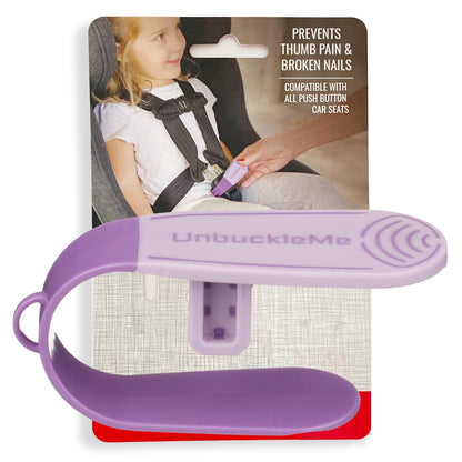 UnbuckleMe Car Seat Buckle Release Tool - Easy Opener Aid for Arthritis, Long Nails, Older Kids - Button Pusher for Infant, Toddler, Convertible 5 pt Harness car Seats - As Seen on Shark Tank (Pink)