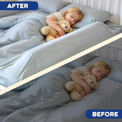 Waterproof Baby Bed Bumper for Toddler with Adjustable Band, Soft Kid Foam Bed Rail for Rental, Vacational, Full, Queen, Twin, King Size Bed, Green, 2 Pack