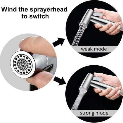 Handheld Bidet Sprayer for Toilet, Dual Mode Spray Head (Jet/Soft) Baby Cloth Diaper Sprayers Bide t for Toilet Stainless Steel Bathroom Hand Held (Bide t Sprayer Head Only)
