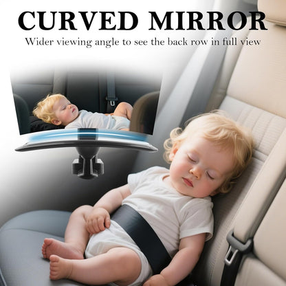 Updated Baby Rear View Mirror for Car,360°Adjustable Wide Angle Car Mirror for Baby with Telescopic Clamping Arm,Essential & Universal Backseat Mirrors for Observing Kids