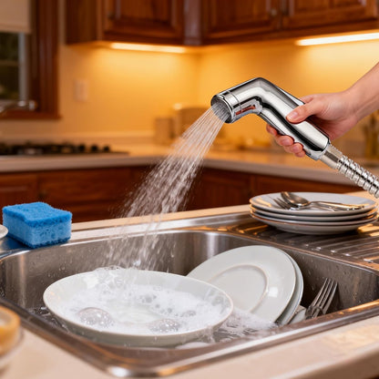 Toilet Sprayer Handheld Jet Spray Portable Sprayers Hand Held Non Electric Fresh Water Personal Hygiene Sprayer for Bathroom Pet Wash Cloth Diaper Cleaning Universal Fit Durable Leak Proof