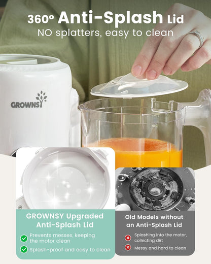 Grownsy Baby Food Maker with Steam Basket, One Step Baby Food Processor Steamer Puree Blender Grinder Mills Machine, Auto Cooking Grinding and Sterili-zing for Healthy Homemade Baby Food, Blue