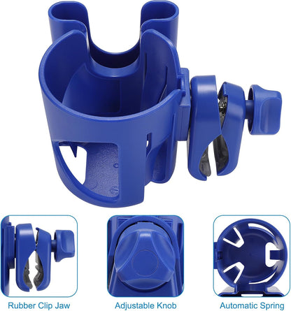 Accmor Universal Cup Holder, Stroller Cup Holder with Phone Holder, 360° Rotatable Large Caliber Designed Bottle Holder for Stroller, Bike, Wheelchair, Walker, Scooter