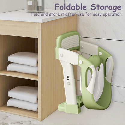3-in-1 Potty Training Seat with Ladder Toddler Toilet Ladder Kid’s Toilet Chair for Little Boys Girls, with Urinals, Toddler Anti-Slip Step Stool Ladder and Splash Guard - Grey