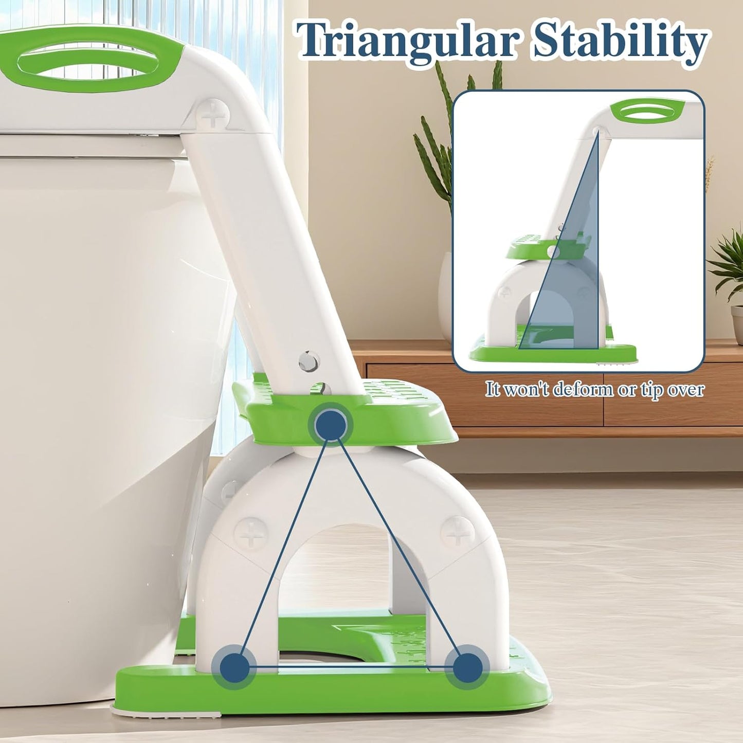 Potty Training Seat with Ladder for Toddlers, 2-in-1 Adjustable Potty Training Toilet for Kids Boys Girls with Splash Guard, Waterproof Cushion, Anti-Slip Pad Step Stool - Dark Blue