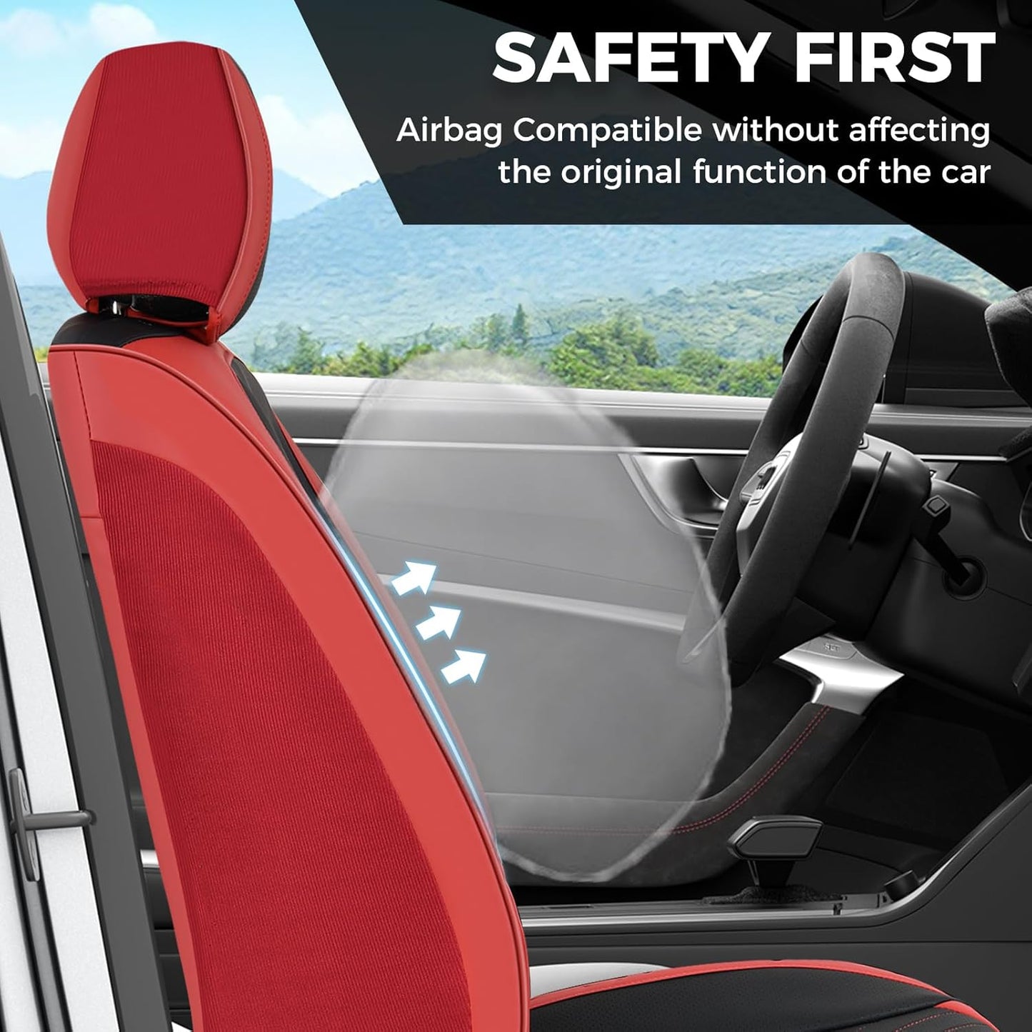 FLORICH Car Seat Covers Front Seat, Leather Seat Covers for Cars, Car Seat Protector Waterproof, Universal Automotive Seat Covers, Front Car Seat Cover Fit for Most Sedans SUV Pick-up Truck