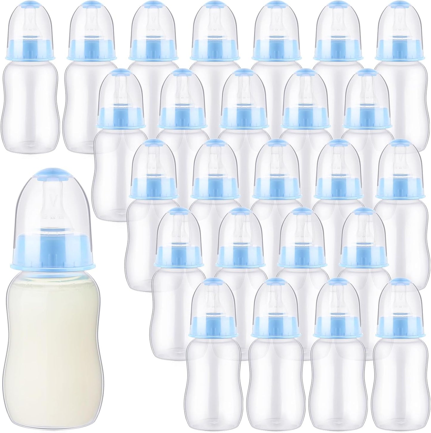 SiliFine 30 Pcs Baby Shower Favors Party Bottle Chug Game Mini Bottles Gift Sets for Gender Reveal Birthday Party Supplies Gift (Pink)
