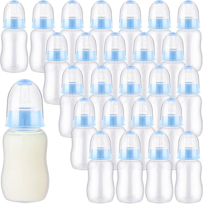 SiliFine 30 Pcs Baby Shower Favors Party Bottle Chug Game Mini Bottles Gift Sets for Gender Reveal Birthday Party Supplies Gift (Pink)