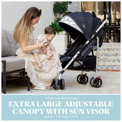 Baby Delight | Swerve Stroller | Lightweight | for Travel & Everyday | Multi-Position Recline | Compact Fold | Extra Storage | Tan