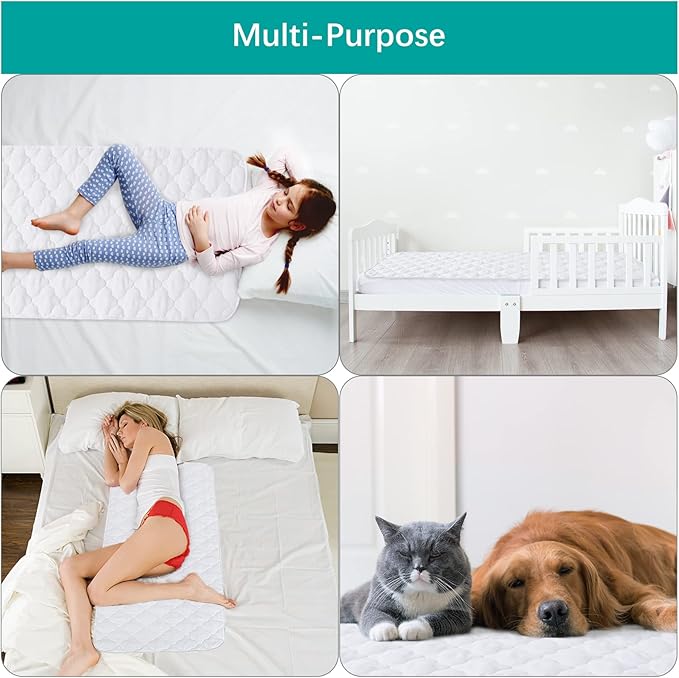 Waterproof Crib Mattress Protector Pad 28" x 52",Non-Slip & Absorbent Mattress Pad for Baby Standard Crib/Bed, Quilted Machine Washable White