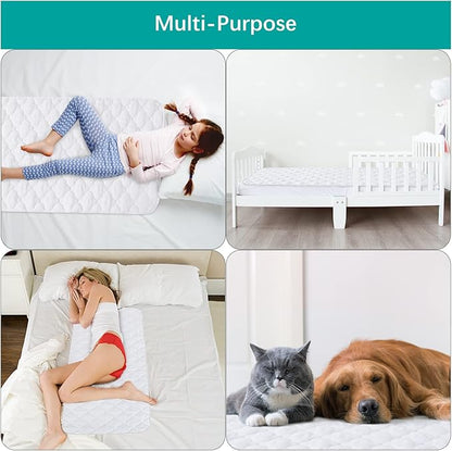 Waterproof Crib Mattress Protector Pad 28" x 52",Non-Slip & Absorbent Mattress Pad for Baby Standard Crib/Bed, Quilted Machine Washable White