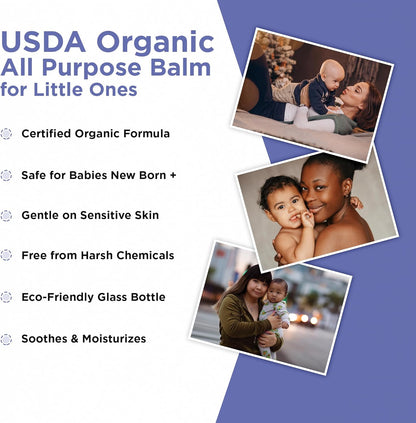 Wellements Organic All Purpose Balm for Babies and Kids (1.8 Fl Oz) | Gentle and Soothing All Over Baby Ointment* for Dry, Chafed and Sensitive Skin | Free from Petroleum, Parabens and Fragrances