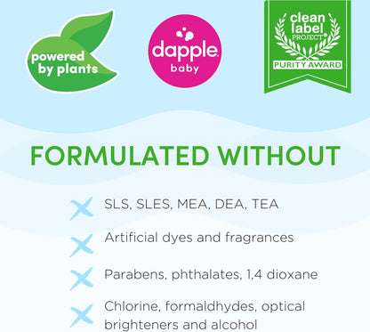 Dapple Baby Bottle & Dish Foaming Power Spray, Hypoallergenic Dish Soap for Baby Bottles, Powered by Plants, Fragrance Free, 16.9 Fl Oz (Pack of 2)