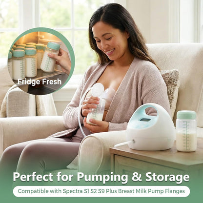 6PCS Breastmilk Storage Bottle for Momcozy Breast Milk Cooler, Wide-Neck Baby Bottles for Pumping Fit Spectra Flange, Spectra Collection Bottles for Fridge, Breastfeeding Essential, 10 oz