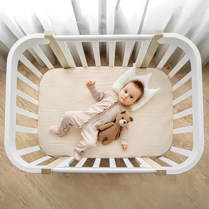 lulumoon Muslin Bassinet Sheets for Baby: Soft Bedside Sleeper Bassinet Fitted Sheets for Boys and Girls