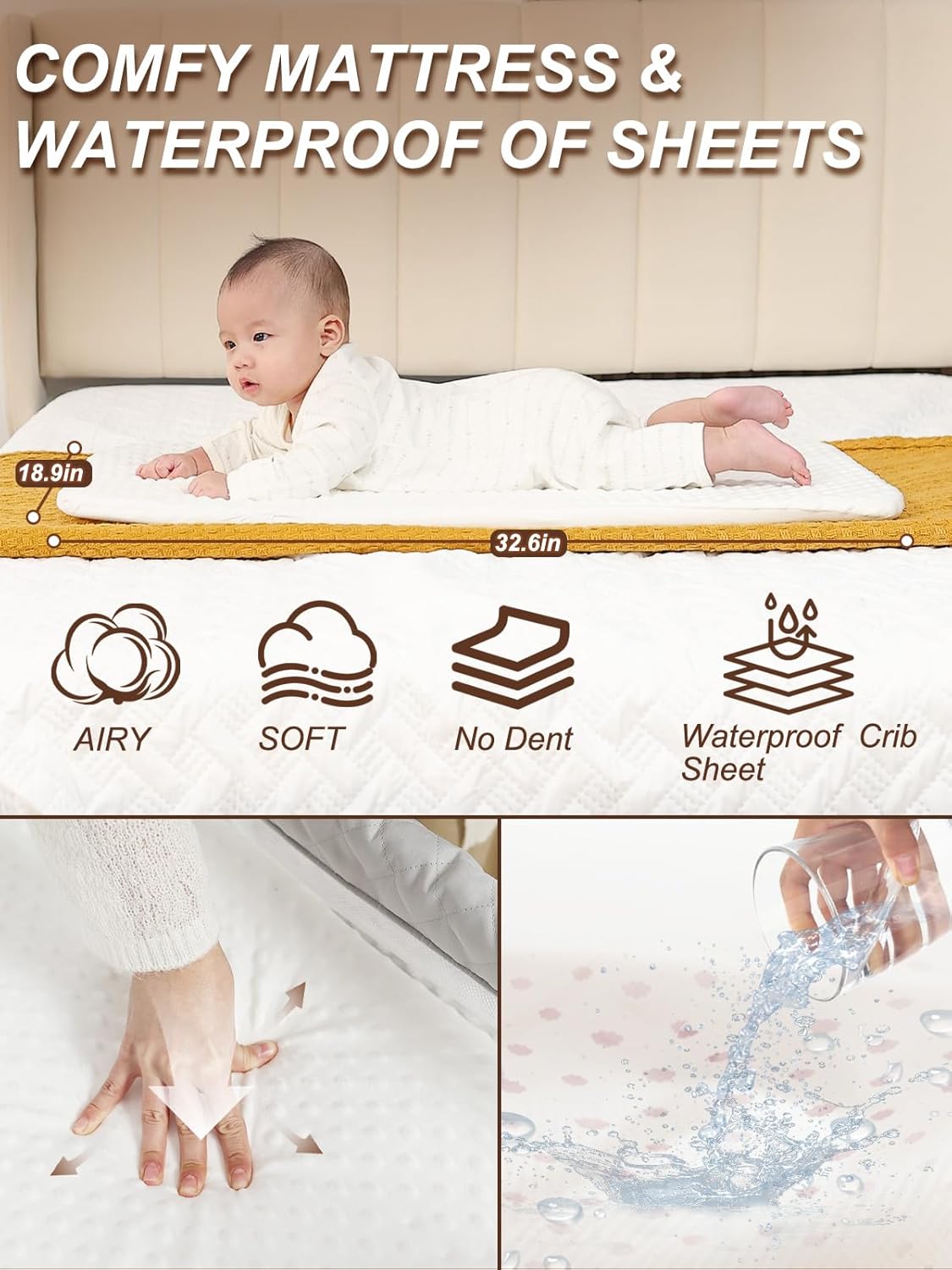 Baby Bassinet Bedside Sleeper - Upgrade Safety Bassinets with Crib Sheet, Easy to Move, 4 Adjustable Height Bedside Bassinet for Infant Newborn, Cream | More Safer, Easy Move, Storage Bag, Waterproof Sheet, Storage Bag, Easy to Install