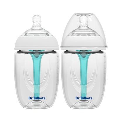 Dr. Talbot's Anti-Colic Bottles - 9 oz (2-Pack) - Baby Bottles for Newborn Babies 0+ Months - Self Sterilizing Newborn Bottles with Slow Flow Soft Flex Nipple and Advanced Venting System