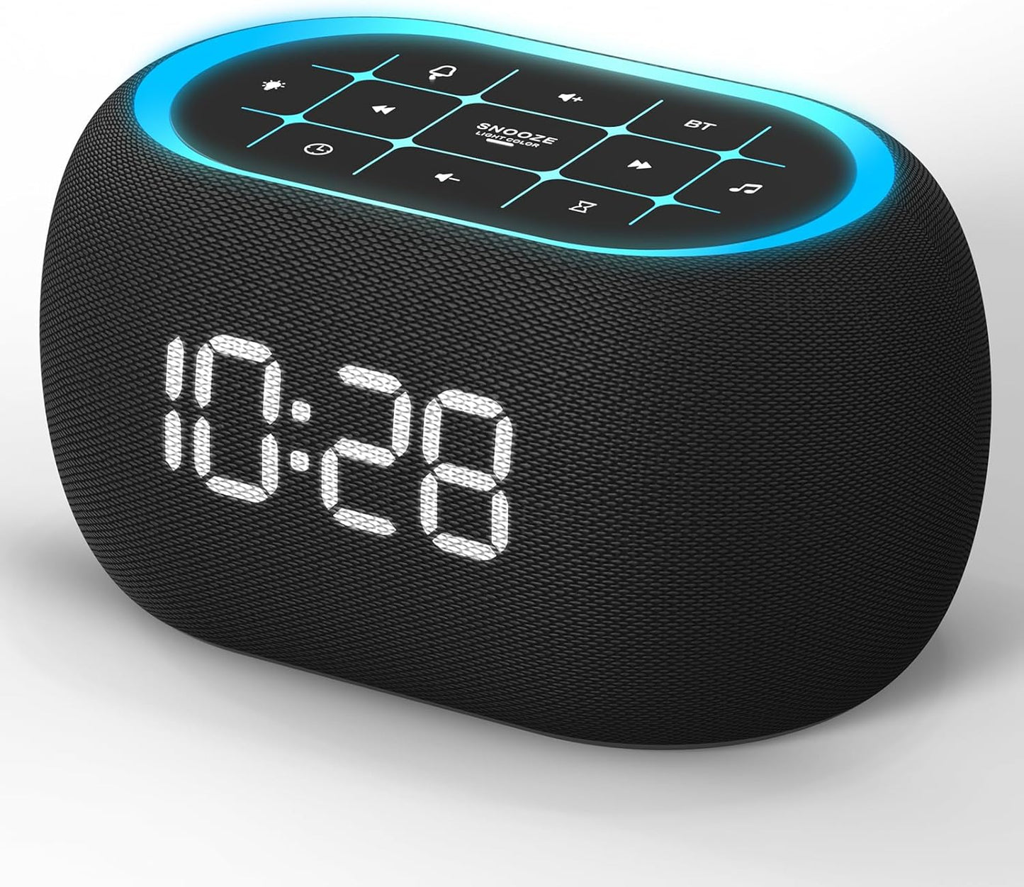 ANJANK White Noise Sound Machine Alarm Clock with Bluetooth Speaker, Hi-Fi Stereo Sound, 21 Soothing Sounds/7 Night Lights, 0-100% Dimmer/Sleep Timer, Soother for Teens Kids Girls, Bedroom, Pink