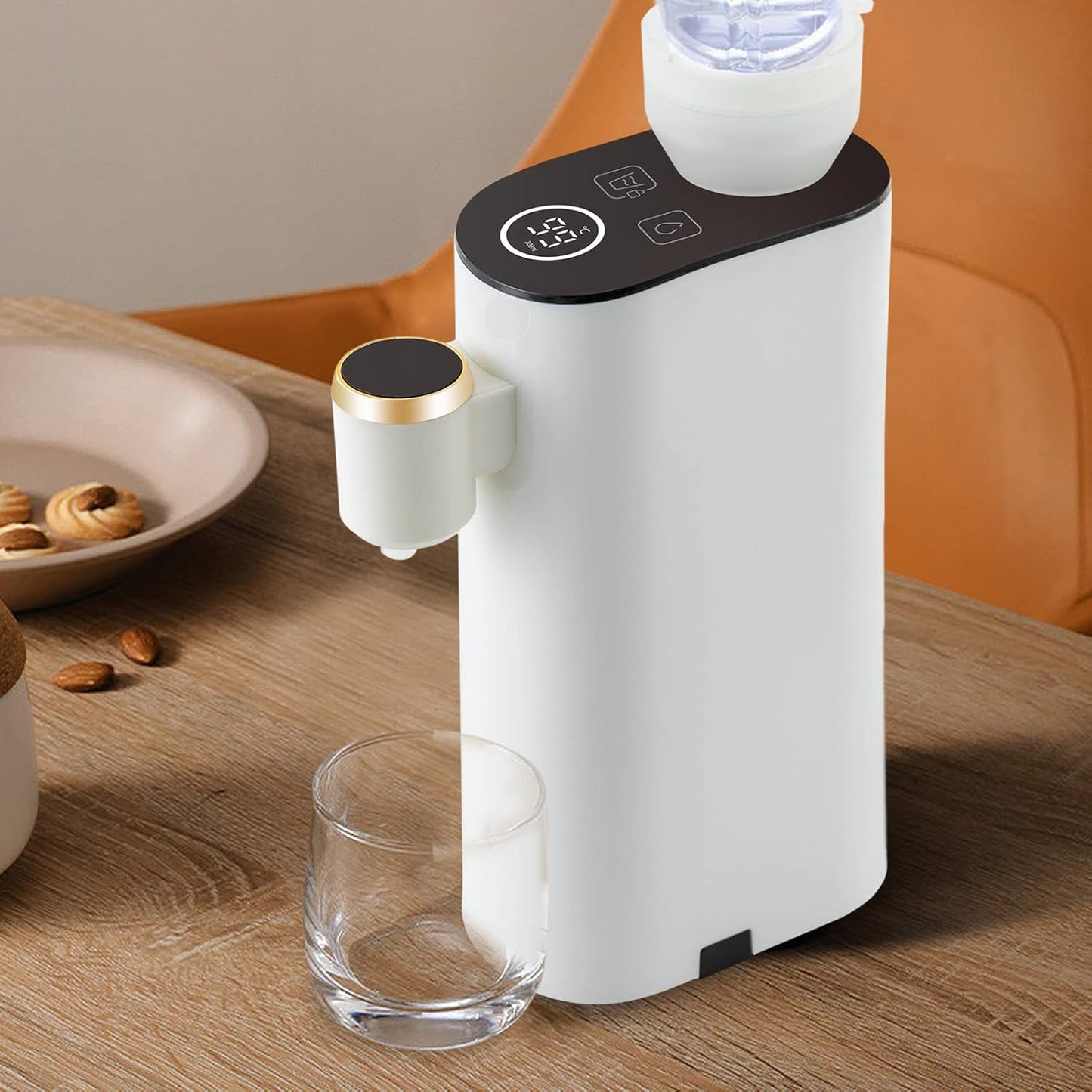110V 1500W Instant Hot Water Dispenser 5 Temperatures Bottle Warmer Formula Dispenser, Mineral/Bottled Water Dispenser Choices Portable Water Warmer for Travel Hotel (Single Machine)