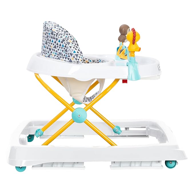 Smart Steps Trend Activity Walker with Removeable Toy Bar, Multi-Directional Front Wheels, Tray, Adjustable Height and Flat Fold Frame for Storage, Ages 6 Months +, Zoo-ometry White