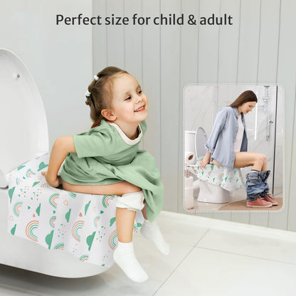 Blissful Diary 20 Pcs Toilet Seat Covers Disposable for Toddlers & Adults, Extra Large Waterproof, Portable Package for Travel, Kids Potty Training(Purple Flowers))