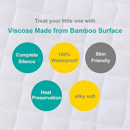 Waterproof Mattress Pad Cover Compatible with Pamo Babe Baby Bassinet Bedside Sleeper and AMKE Baby Bassinets Bedside Sleeper, 2 Pack, Ultra Soft Surface, Breathable and Easy Care