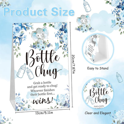 TrelaCo Bottle Chug Baby Shower Game 20 Pcs Baby Bottles Shower Favor with 1 Greenery Theme Sign for Gender Reveal Party Supplies Gifts(Green)