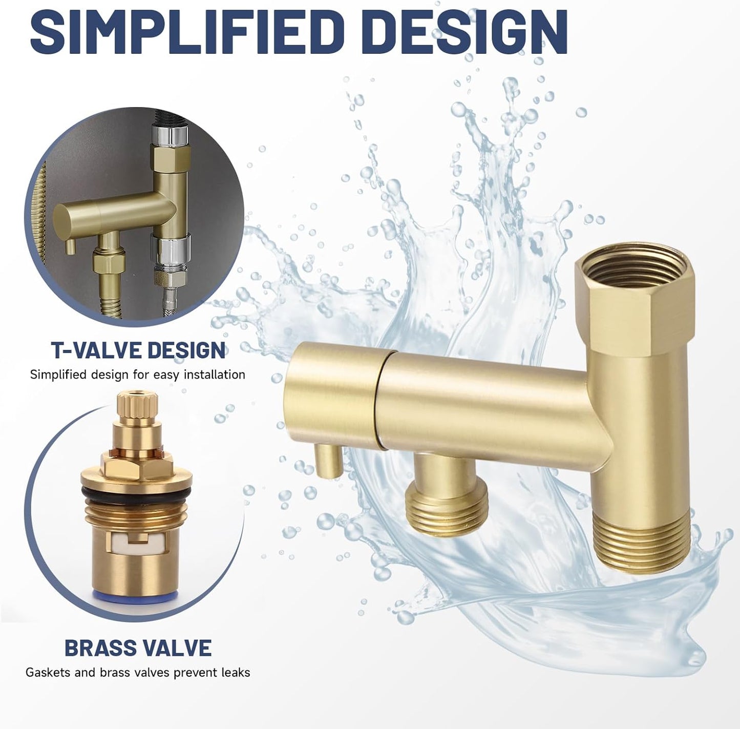 Chrome Handheld Bidet Sprayer for Toilet with Bidet Hose Brass Cloth Diaper Sprayer Bathroom Toilet Attachment for Feminine Wash, Wall Mount or Toilet Mount