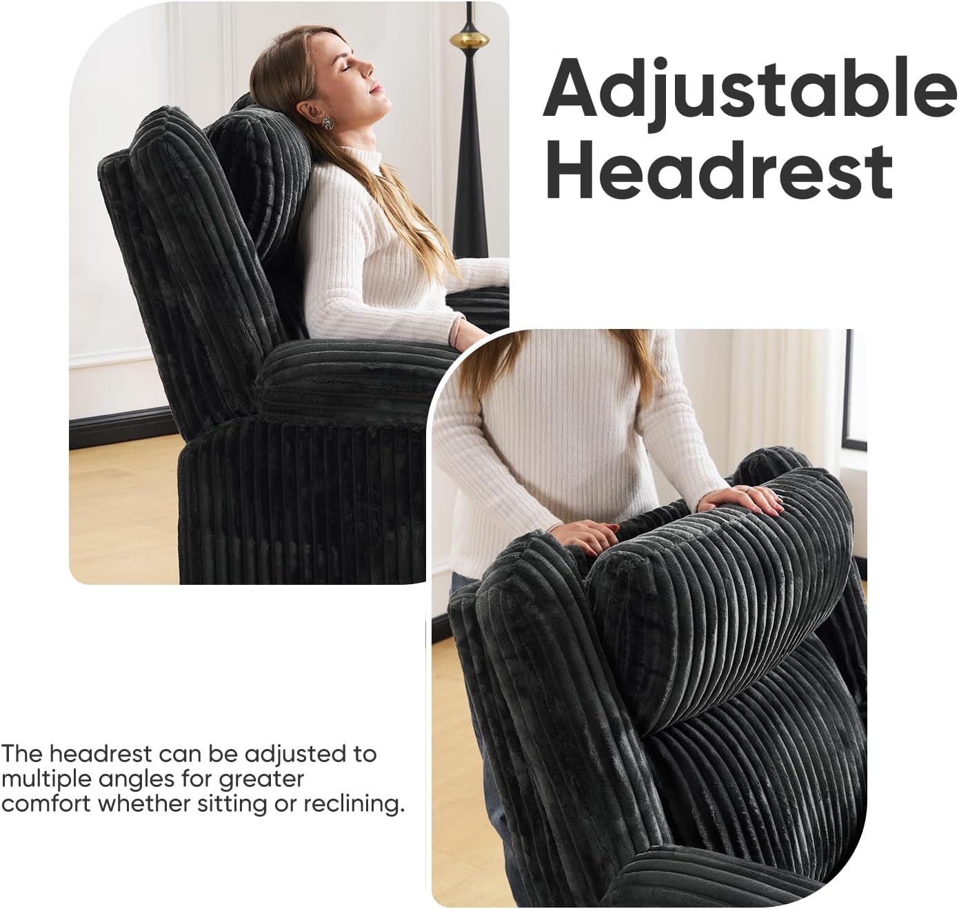 Oversized Power Recliner Chair with Massage and Heat, Swivel Rocker Recliner Chair for Adults with Arm Storage, Nursery Glider Recliner with Adjustable Headrest and Phone Stand, Side Pockets, Beige