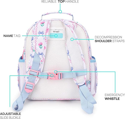 mibasies Toddler Backpack for Girls 2-4: Preschool Kindergarten Backpack - Cute Kids Backpacks for Girls - Bowknot Rose Sky Blue