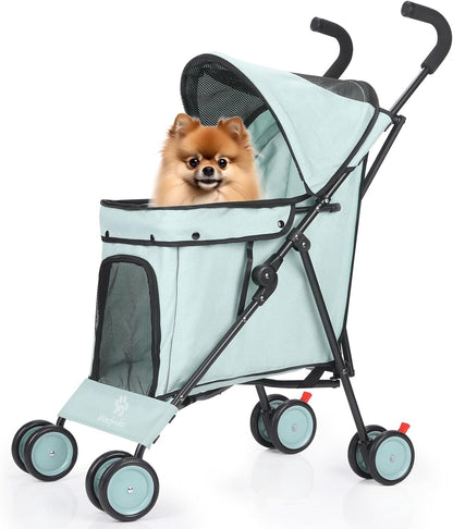Wedyvko Travel Portable Dog Stroller, Pet Stroller for Small Puppy Dogs & Cats, Up to 33 lbs, Black