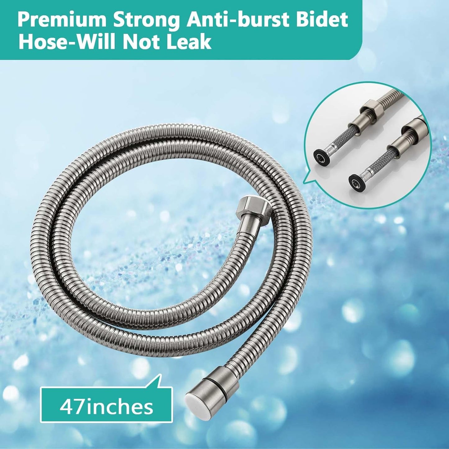 BARROCK Advanced Handheld Bidet Sprayer Set for Toilet, Bathroom Ergonomic Jet Bidet Spray Attachment Kit for Muslim Shower, Feminine Hygiene, Bathing Pets and Washing Baby Cloth Diaper, Matte Black