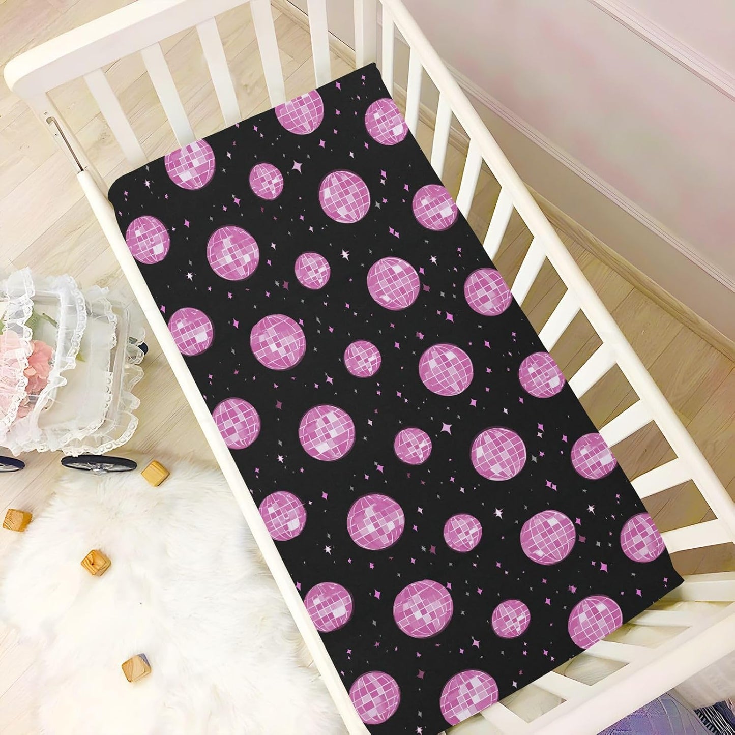 Baby Crib Sheet Cute Goose Flowers Crib Mattress for Boys and Girls Playard Sheet Soft Breathable Fitted Baby Mattress Cover 52x28in