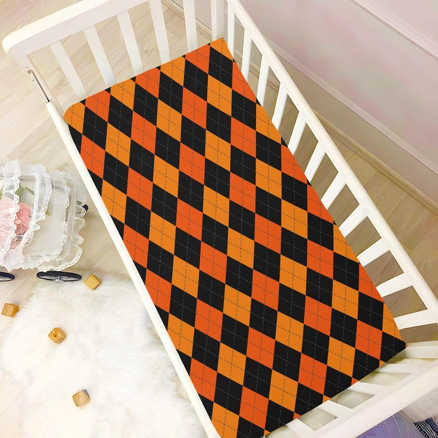 Baby Crib Sheet Cute Goose Flowers Crib Mattress for Boys and Girls Playard Sheet Soft Breathable Fitted Baby Mattress Cover 52x28in