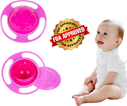 Berry President Baby Bowls with Suction Base, Spill-Proof Lid, Temperature-Sensing Spoon, Binaural Design Bowl for Babies Kids children Toddlers, First Stage Self Feeding (Pack of 3)