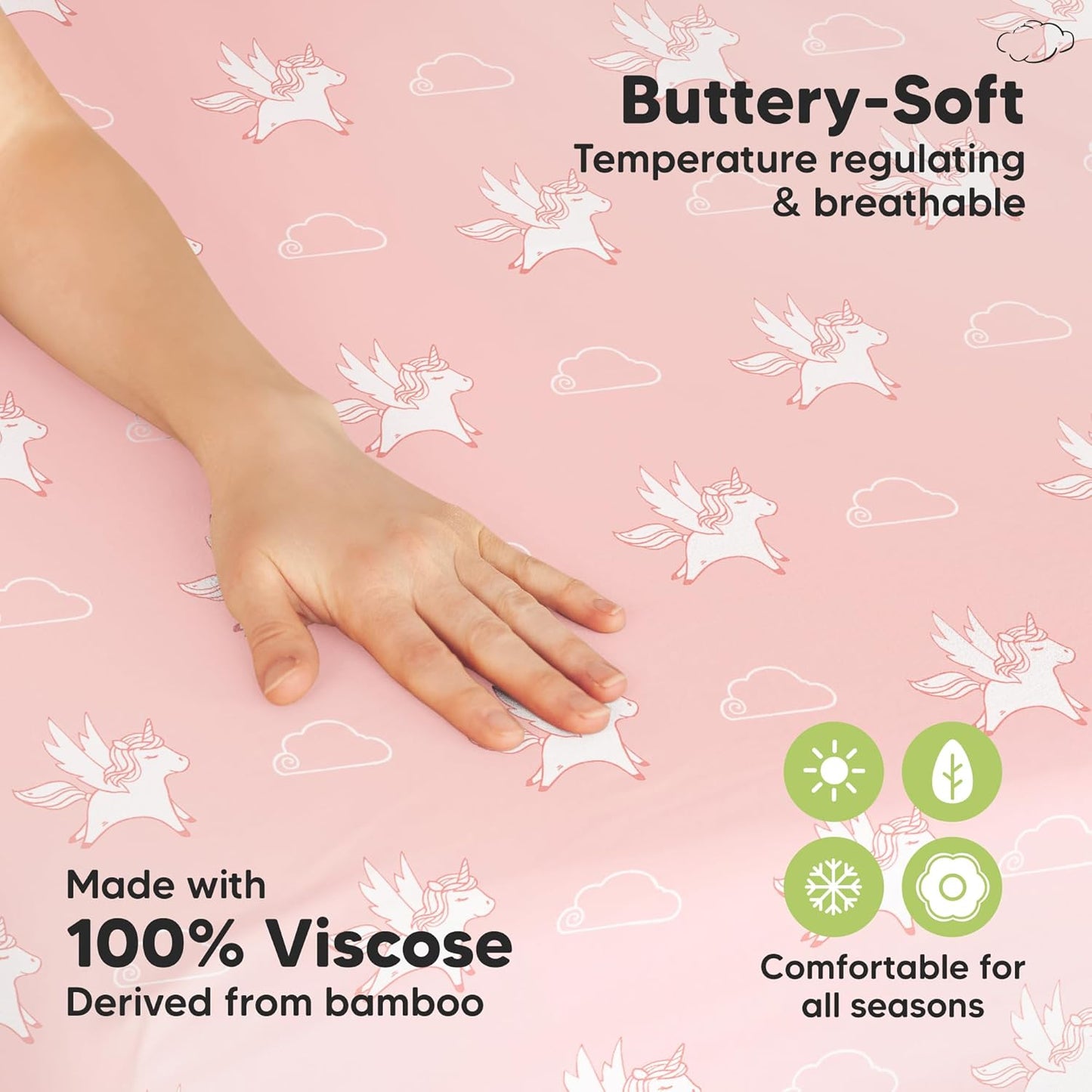 2-Pack Waterproof Pack and Play Sheets, Mini Crib Sheets Fitted for Boy, Girl - 38 x 26 Viscose from Bamboo Pack N Play Mattress Sheets for Graco, Toddler Playard Baby Crib Sheets Neutral (Blue Flax) - Colors B