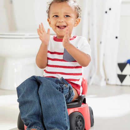 The First Years Training Wheels Racer Potty Training Toilet - Race Car Training Potty - Includes Detachable Toddler Toilet Seat and Kids Potty - Ages 18 Months and Up
