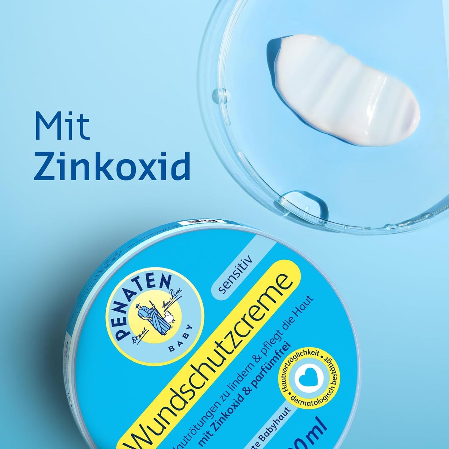 PENATEN Wound Protection Cream, Soothing Baby Wound Protection Cream with Zinc Oxide for Protection in The Diaper Area 200 ml / 6.76 Oz