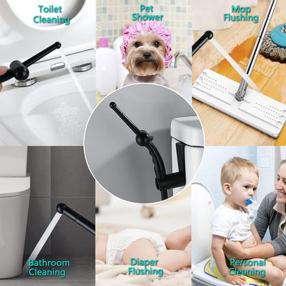 BARROCK Advanced Handheld Bidet Sprayer Set for Toilet, Bathroom Ergonomic Jet Bidet Spray Attachment Kit for Muslim Shower, Feminine Hygiene, Bathing Pets and Washing Baby Cloth Diaper, Matte Black