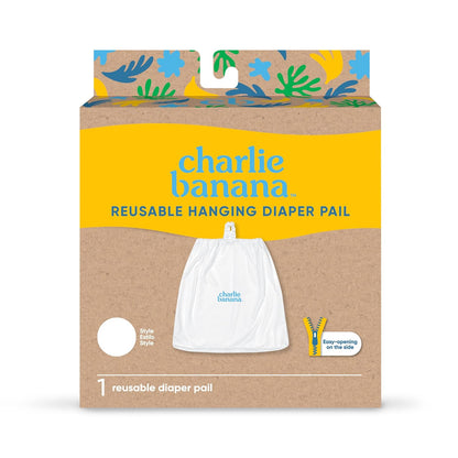 CHARLIE BANANA Reusable and Washable Cloth Diaper Wet Bag, Waterproof Hanging Diaper Pail and Laundry Bag, Yellow